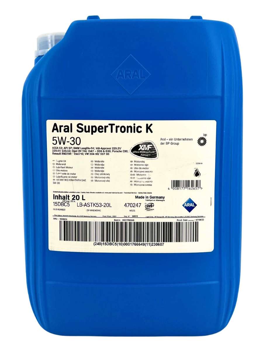 Aral SuperTronic K 5W-30 – Olio motore – 5 L / 20 L