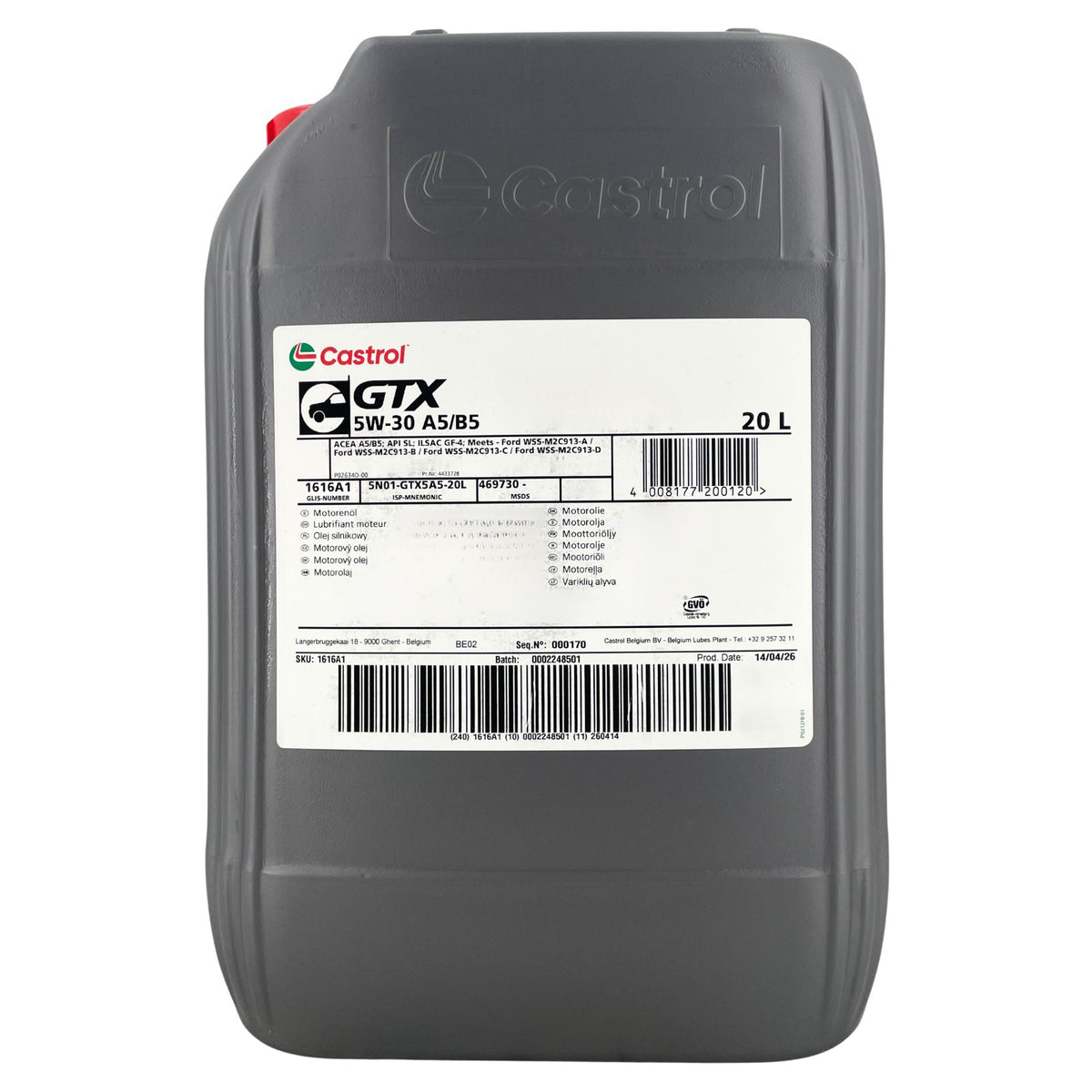 Castrol GTX 5W-30 A5/B5 – 20 litri