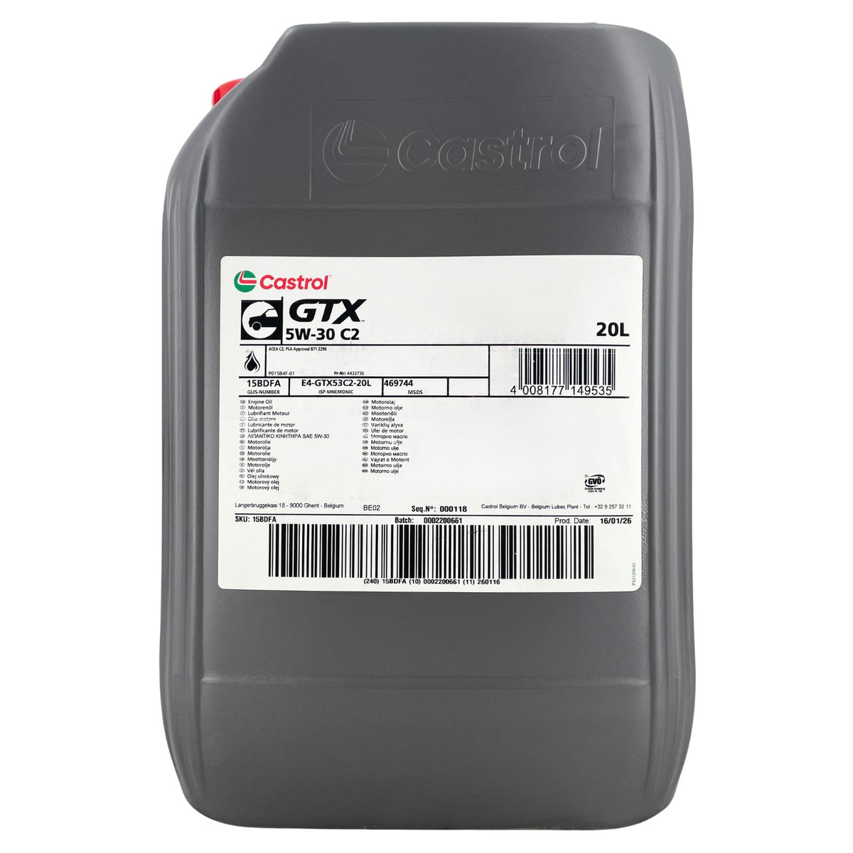 Castrol GTX 5W-30 C2 – 20 litri