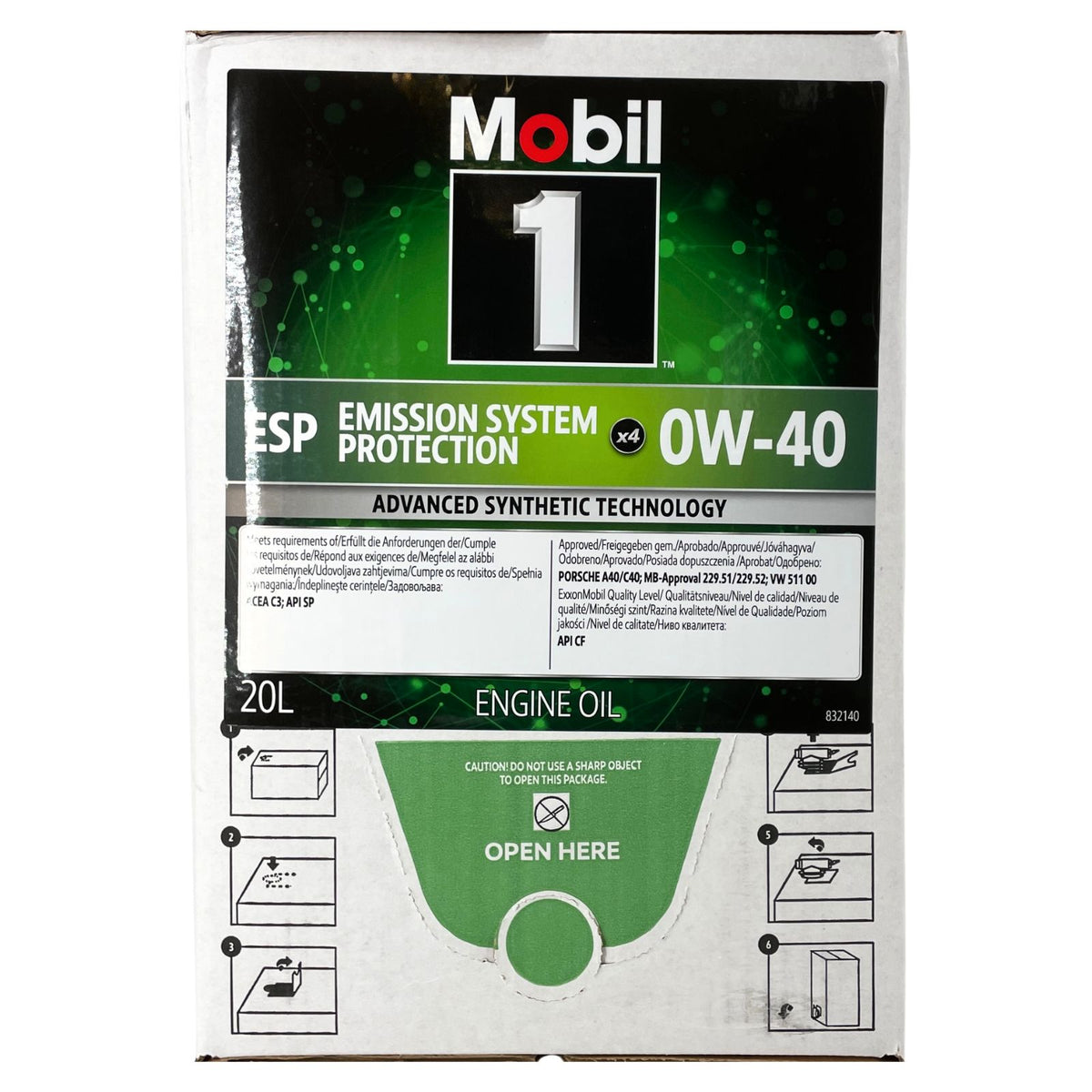 Mobil 1 ESP X4 0W40 – 20 litri Bag-in-Box