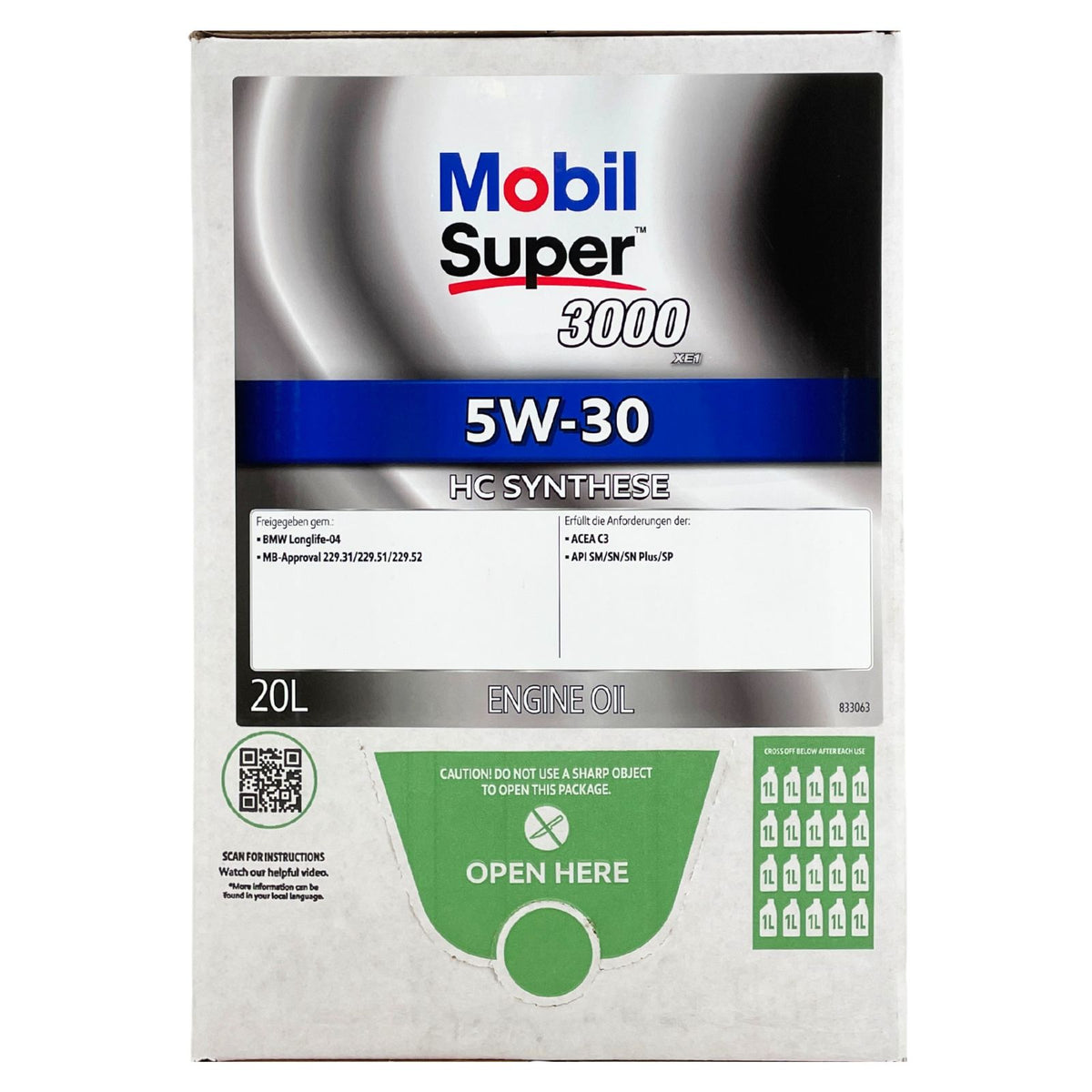Mobil Super 3000 XE1 5W30 – 20 litri Bag-in-Box