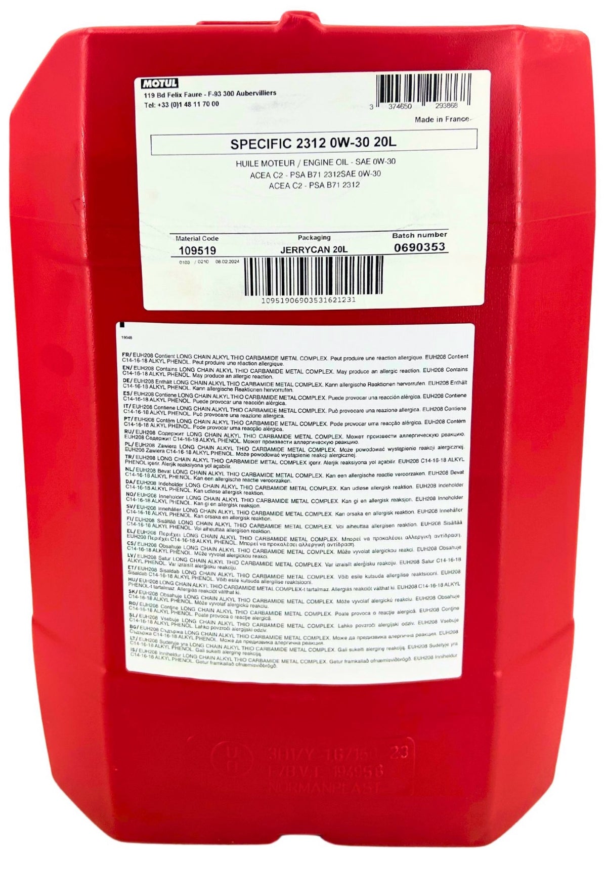 Motul Specific 2312 0W-30 – 20 litri